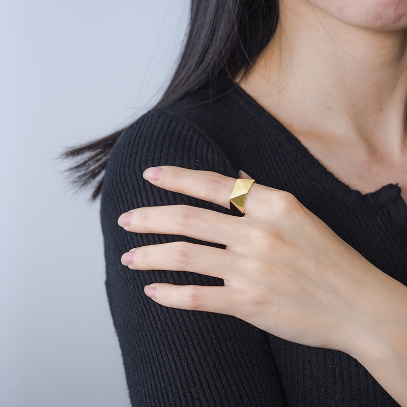 Adjustable Origami Art Ring for Women.